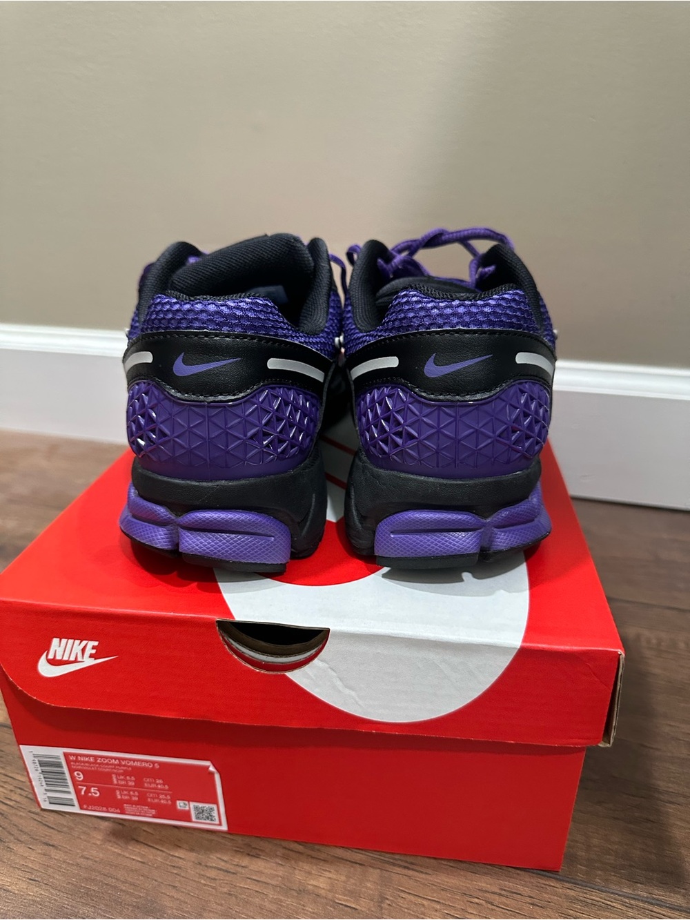 Nike Women's Purple and Black Mesh Running Sneakers - Picture 3 of 6